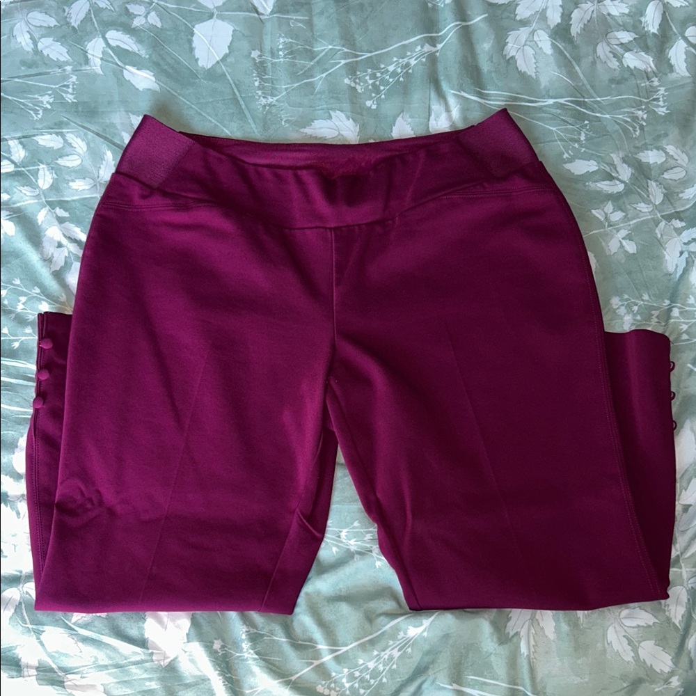 Investments petites fuchsia capris work pants